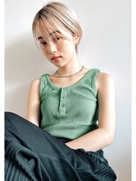 Liberte銀座 大人可愛い小顔ショート×ミルクティーベージュ