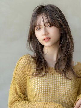 ケアリー  八千代緑が丘(Carelly) 大人かわいい前髪セシルカットココアブラウンフリンジウェーブ