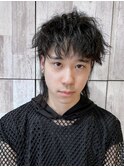 Men'sスタイル/ツイストパーマ×アッシュブラック10代/20代/30代