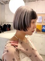 ルーム(Loom.)&nbsp;デザインカラーコントラストハイライト切りっぱなしボブ