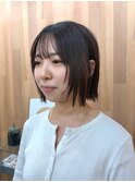 ぱつっとbob×顔まわりレイヤー