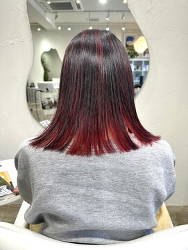 インナーカラー/レッド/ブリーチ/氏川洸希/多摩センター