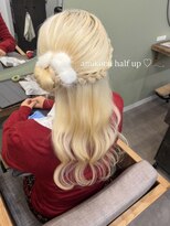 メイ 池袋(mei)&nbsp;ブロンドカラー/ハーフアップ/編み込みハーフ/ヘアアレンジ