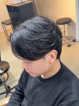 ブルニール 心斎橋(BLEUNIR) 新社会人ヘア　会社OK　直毛パーマ　フェザーショート　毛流れ