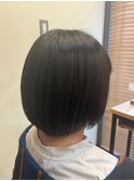 丸みボブ×アッシュグレー