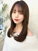 ミラリー トウキョウ(Mirareee Tokyo)&nbsp;20代30代40代◎前髪パーマグレーベージュレイヤーロング黒髪