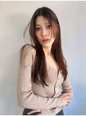 小顔似合わせシースルーロングレイヤーカット2wayバング
