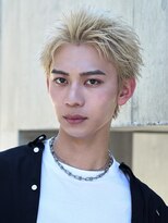 サンクマーケット 渋谷(cinq MARKET) 渋谷メンズブリーチカラーミルクティーベージュセンターパート