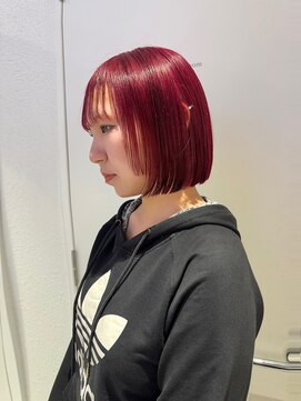 アイコン 博多(ICON.) 切りっぱなしボブ/チェリーレッド