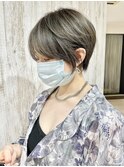 くびれショート/大人ショート/オリーブベージュ/小顔/30代40代