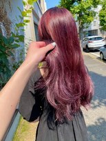 チャプター 問屋町(chapter)&nbsp;韓国ヘアインナーカラーワインレッド髪質改善ロング