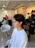 メンズアップバングかきあげジェントルショートスタイル