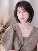 カバーヘア ブリス 上尾西口店(COVER HAIR bliss)&nbsp;オリーブグレージュブリーチなし切りっぱなしボブレイヤー30代a