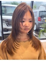 アース 郡山コスモス通り店(HAIR&MAKE EARTH)&nbsp;透明感ライトブラウン×くびれレイヤー
