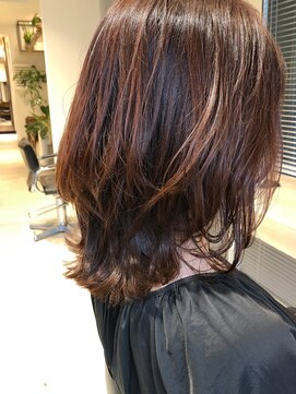 シアアオヤマ 表参道青山(SHEA aoyama) 暖色ベージュ×レイヤーロブ/SHEA.aoyama【表参道】【白髪染め】