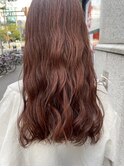 ロングヘア×オレンジブラウンカラー