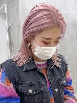 スー 渋谷(suu) ペールピンクベイビーピンクピンクカラーピンクベージュミニボブ