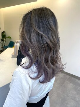 フェーディン(fa/din) バレイヤージュシルバー×インナーペールラベンダー