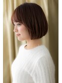 斜めバングタイトストレートシルキー大人ボブZ越谷20代30代40代
