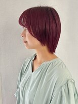 ヘアー アレス(hair ales)&nbsp;ブリーチカラー 韓国 ヘアカラー 赤髪 ショットヘア