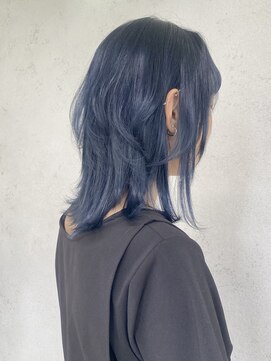 アジールヘア 東上野店(agir hair) 10代20代30代ネイビーブルーダブルカラーイルミナカラー【上野】
