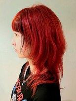 シャロン(SHARON)&nbsp;【SHARON原宿】赤髪ウルフ☆インナーカラー