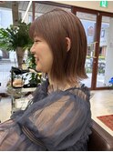 【Look at】20代30代40代ピンクベージュ切りっぱなし外ハネボブ