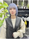 韓国風《ペールブルー》ハイトーン/ケアブリーチ/ダブルカラー