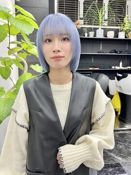 チュダック(ChuDuck) 韓国風《ペールブルー》ハイトーン/ケアブリーチ/ダブルカラー