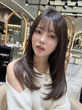 アンフィニー 仙台(ANFINI) オリーブグレー酸性ストレート仙台髪質改善縮毛矯正レイヤー小顔