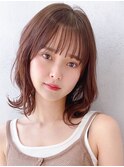 say.イメチェン外ハネボブ美髪ワイドバングナチュラルブラウン