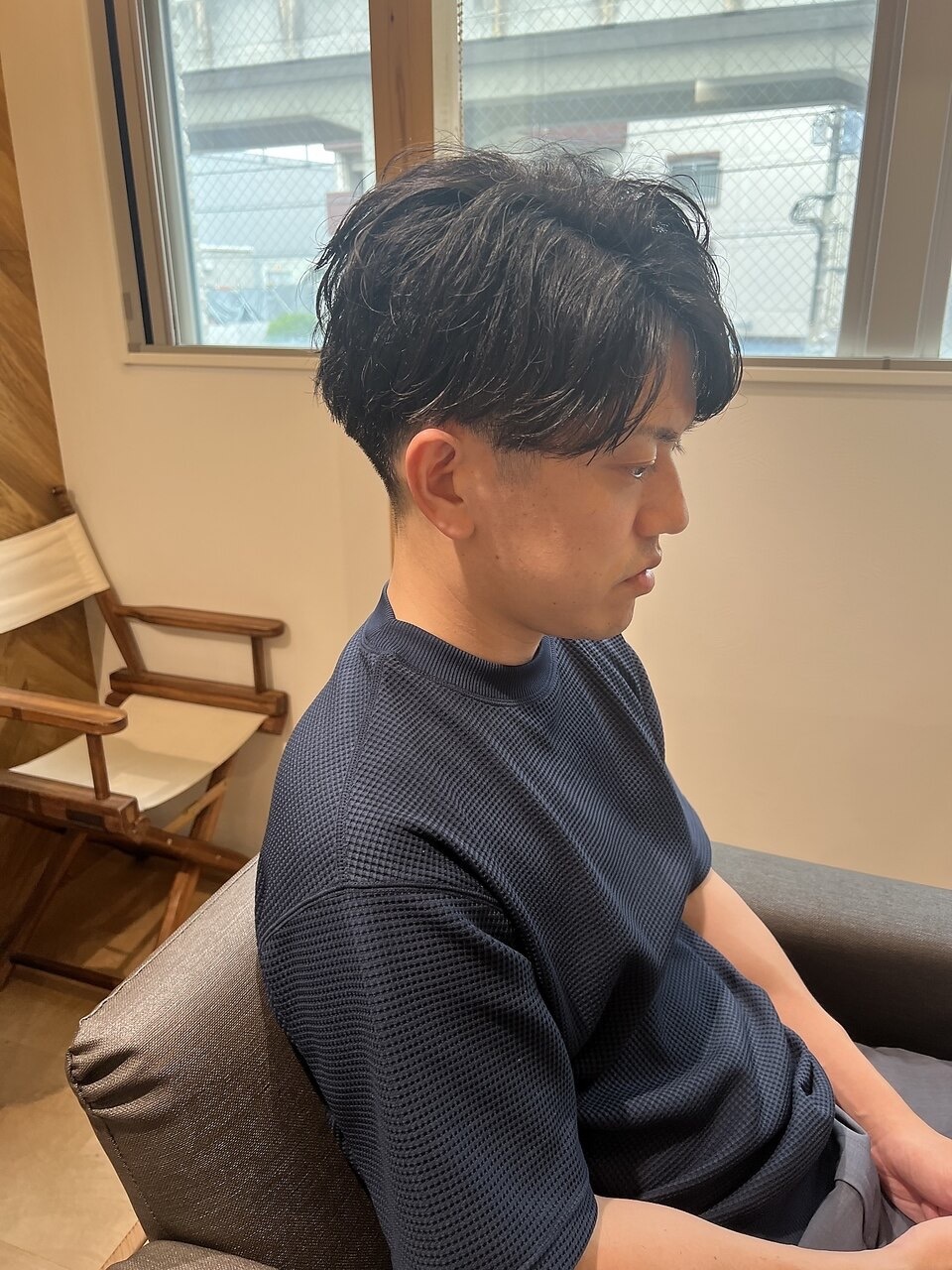 波巻きパーマ/センターパート/メンズカット/メンズパーマ/香椎