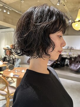 パーク(PARK) ショートボブパーマボブ黒髪ボブパーマ