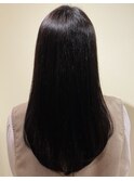 黒髪ストレートロングレイヤーミディアム髪質改善ストレートヘア