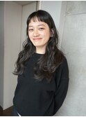 オン眉ワイドバング　レイヤーパーマ　表参道