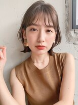 アグノス 青山(Agnos) 大人かわいい フェザーバング カーキグレージュ 小顔カット ♪