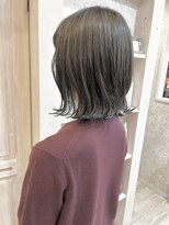 キャアリー(Caary)&nbsp;福山市美容室Caary 人気切りっぱなしボブ グレージュカラー