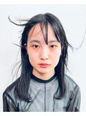 ミディアムヘアーシースルー前髪髪質改善トリートメント