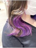 ビビットピンクパープルのインナーカラー♪