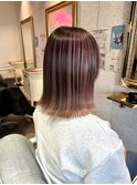 アンブレラカラーピンクレッド『NABLA』『倉敷美容室』安田