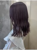ロングレイヤー　ピンクラベンダー　グラデーション