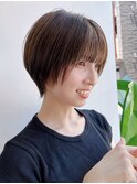 大人ショート丸みマッシュ前髪あり丸顔絶壁ひし形面長K20240729