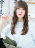ショコラブラウン斜めバングレイヤーロングh3上尾20代30代40代