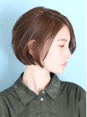 40代50代小顔黒髪ネビージュボブルフワンレン前髪なしショート