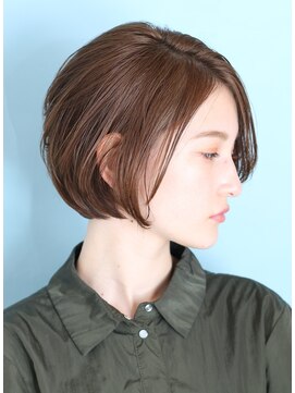 インセプション 銀座(INCEPTION) 40代50代小顔黒髪ネビージュボブルフワンレン前髪なしショート