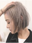 ボブミディアムショート美髪おくれ毛_ba152511
