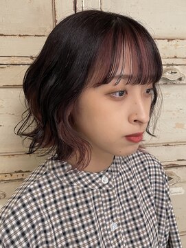 ロリム(RorriM) インナーカラー × ラベンダーピンク × ボブ × ダブルカラー