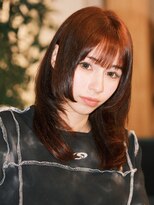 ピークアブー 原宿ハラカド(PEEK-A-BOO) 姫カットレイヤーロングミディアムハッシュカットボルドー