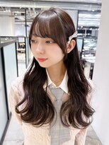 アルバム 池袋(ALBUM) 暗めカラー韓国ヘア前髪カットグレージュロング_F60416