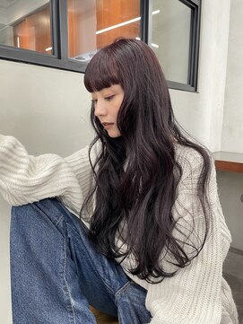 ニコ トウキョウ 渋谷(nico TOKYO) ダブルカラーチェリーレッドピンクブラウン韓国レイヤーロング